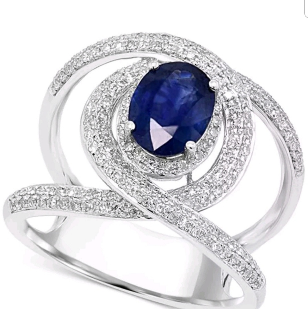 925 sterling silver stamped ring sapphire stones